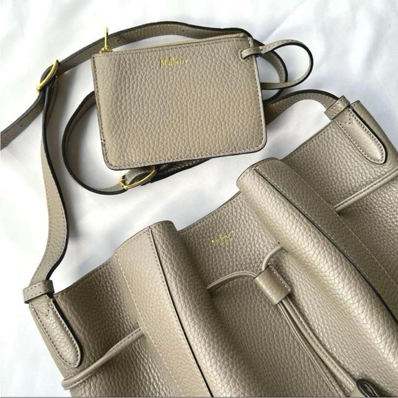 Mulberry Taupe Shoulder Bag with Tassel - Picture 5 of 13